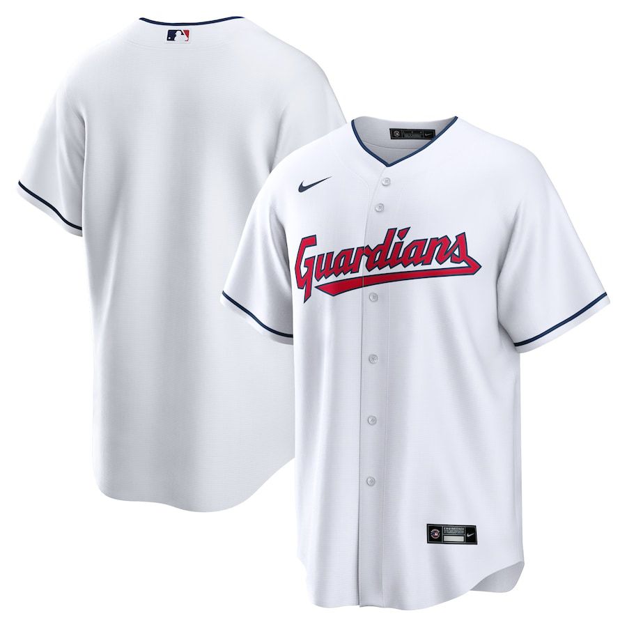 Men Cleveland Guardians Nike White Home Blank Replica MLB Jersey